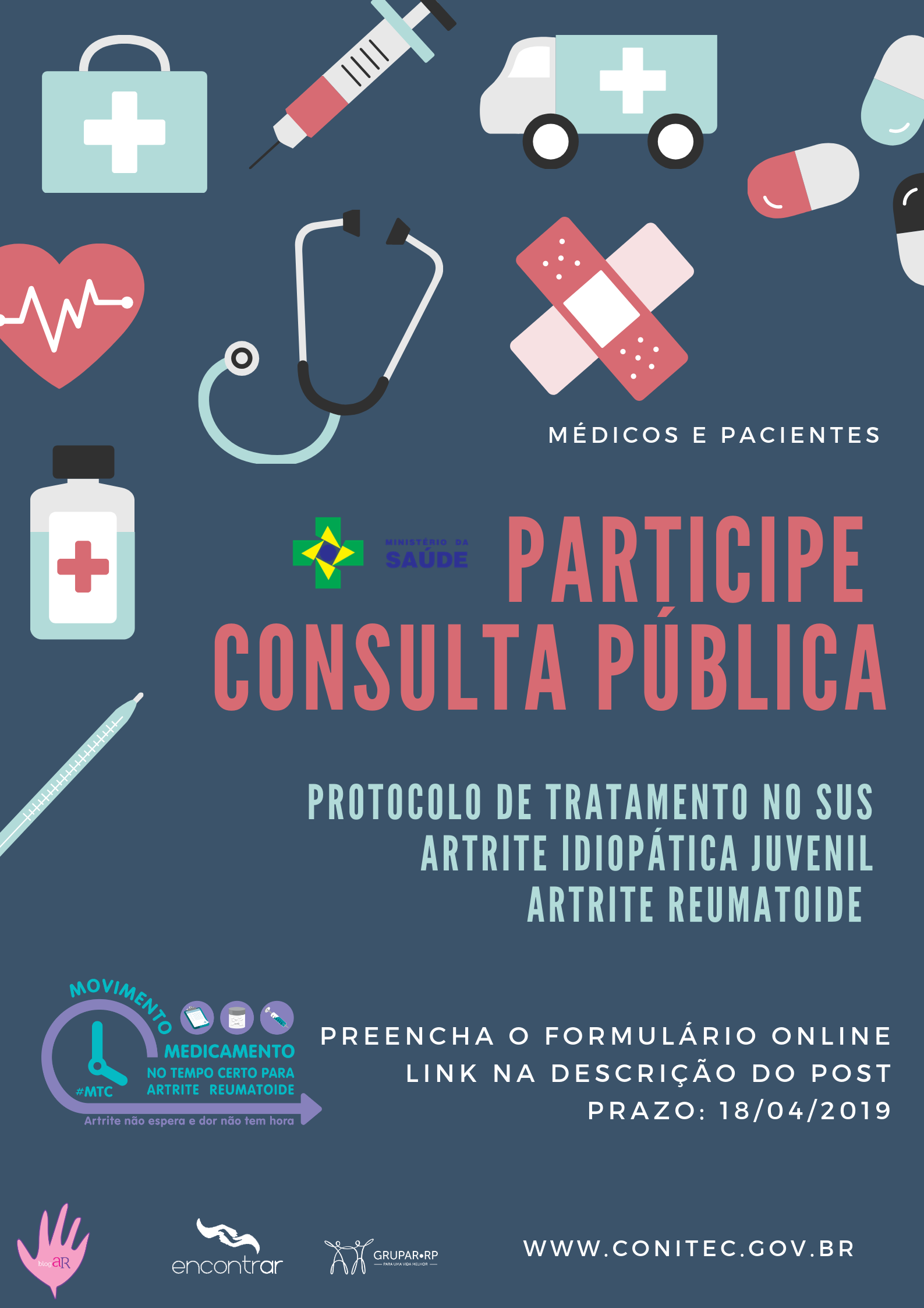 SUS pode modificar o tratamento da artrite reumatoide, participe da consulta pública online e ajude a construir a melhor gestão da doença no sistema público de saúde