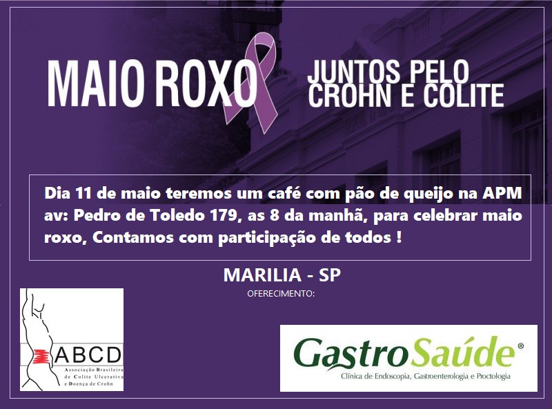 Maio Roxo – Juntos pelo Crohn Colite