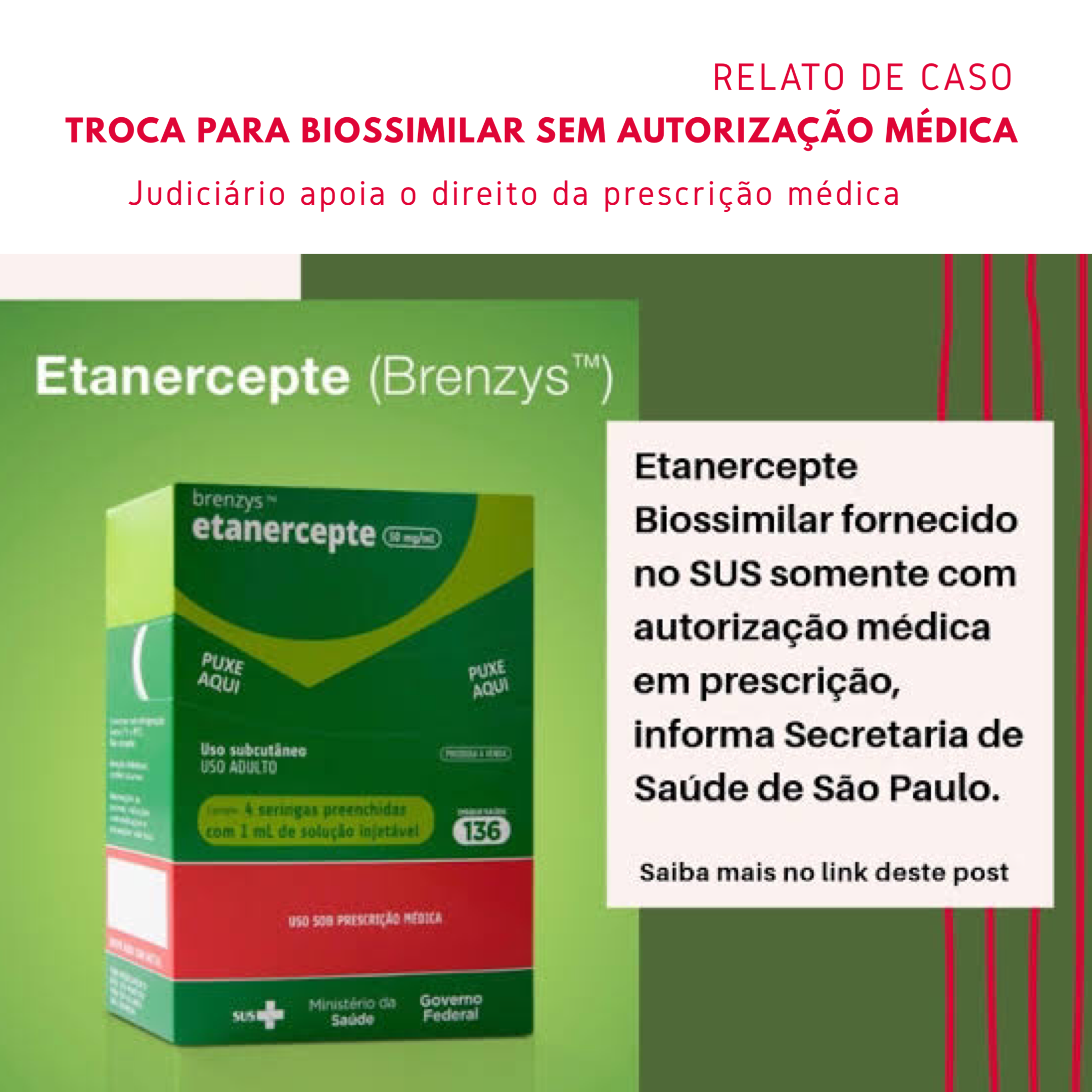 Defensoria Pública da União entende que troca automática de biológico por biossimilar não é adequada e determina ordem judicial para o fornecimento do biológico originador