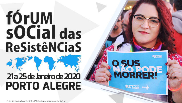 Conselho Nacional de Saúde realizará atividades no Fórum Social das Resistências em Porto Alegre