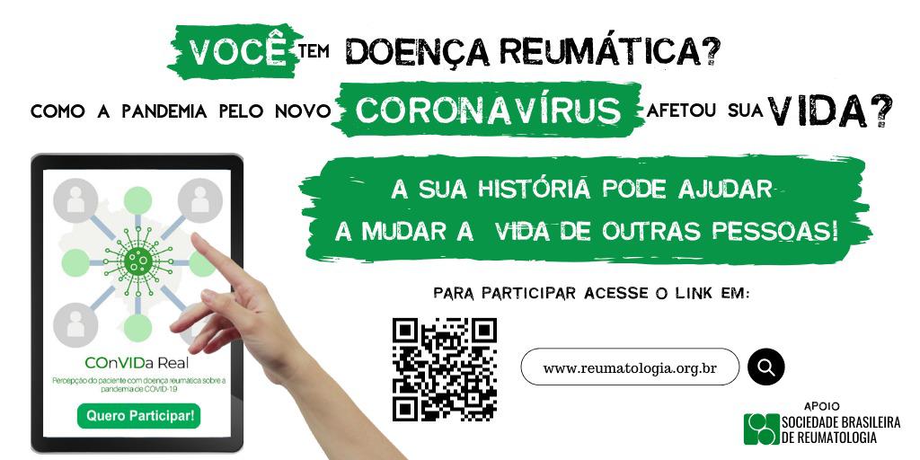SBR Lança Pesquisa sobre o Impacto do Coronavírus Durante a Pandemia e Período de Quarentena com Pacientes de Doenças Reumáticas