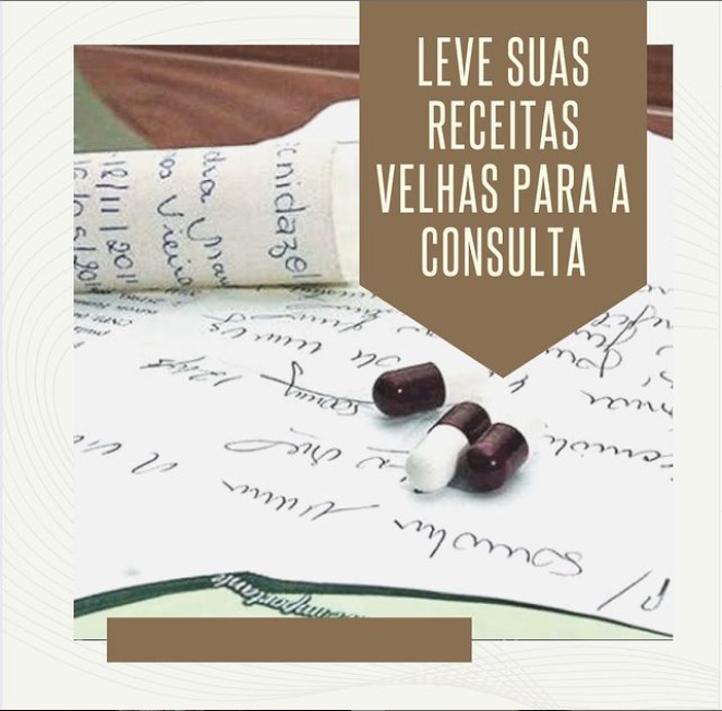 Leve suas receitas velhas para a consulta