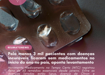 Pelo menos 3 mil pacientes com doenças incuráveis ficaram sem medicamentos no início do ano no país, aponta levantamento