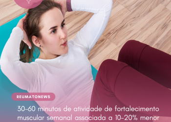 30-60 minutos de atividade de fortalecimento muscular semanal associada a 10-20% menor risco de morte