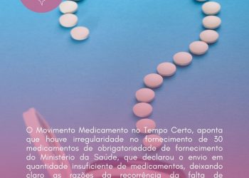 Ministério da Saúde declara enviar quantidade insuficiente de medicamentos para as farmácias de alto custo