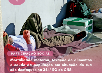 Mortalidade materna, taxação de alimentos e saúde da população em situação de rua são destaques na 344ª RO do CNS